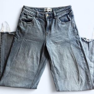 High-Rise Washed Wide-Leg Jeans